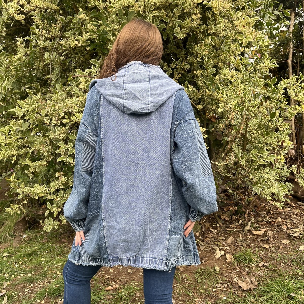 Chaqueta denim bicolor azul gris3