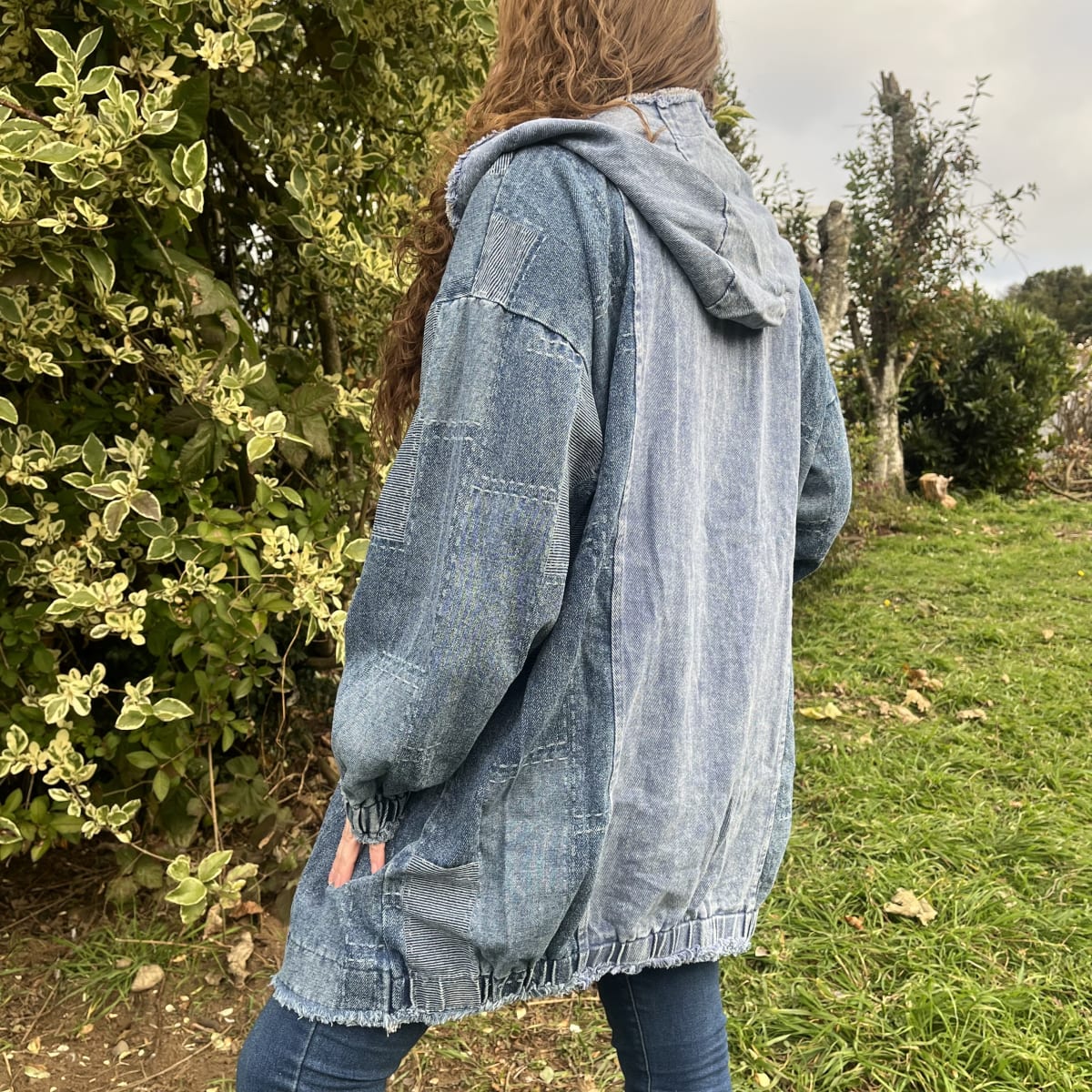 Chaqueta denim bicolor azul gris4