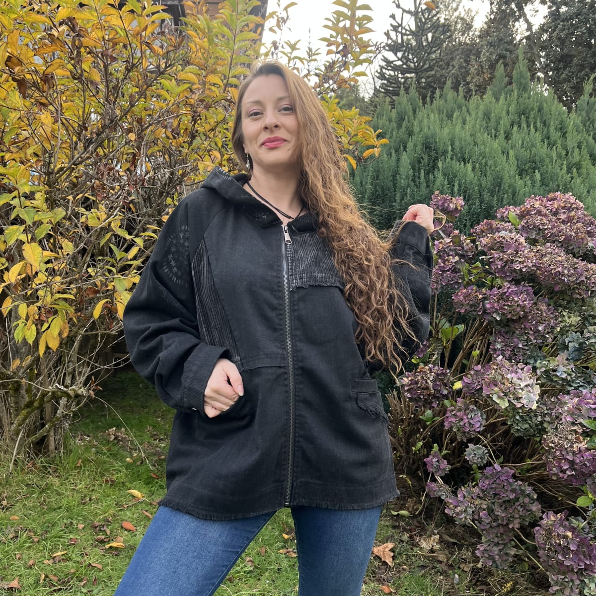 Chaqueta denim cotele deslavado negro mandalas1