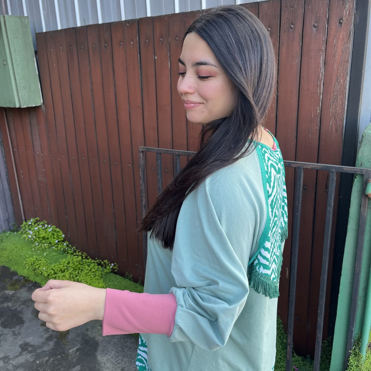 Poleron Olivia algodon verde menta cebra verde2