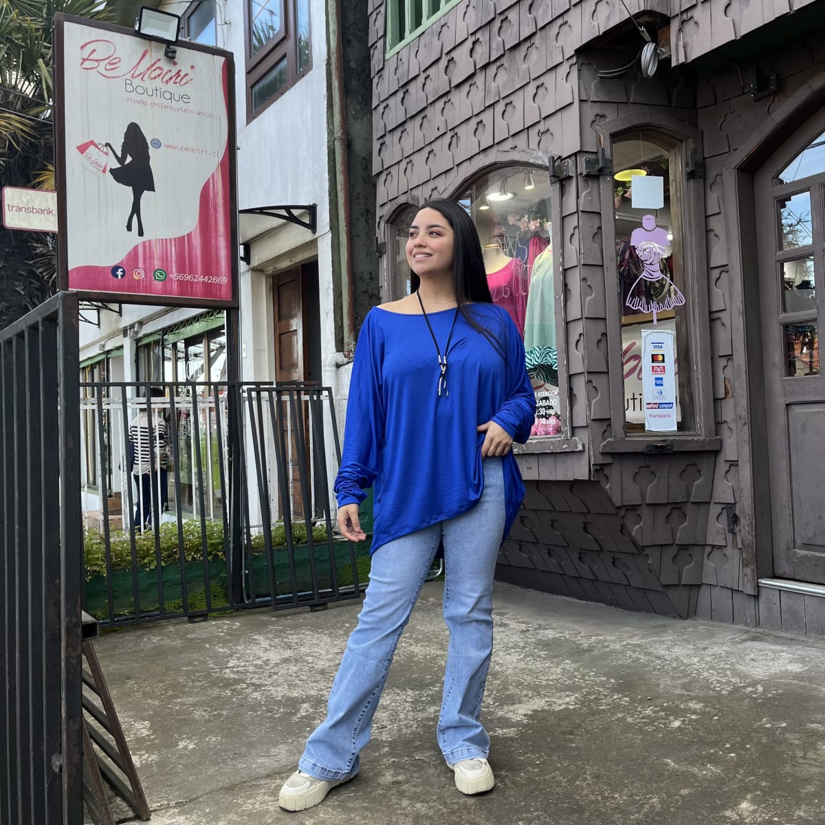 Polera Elisabeth azul rey modal algodon3