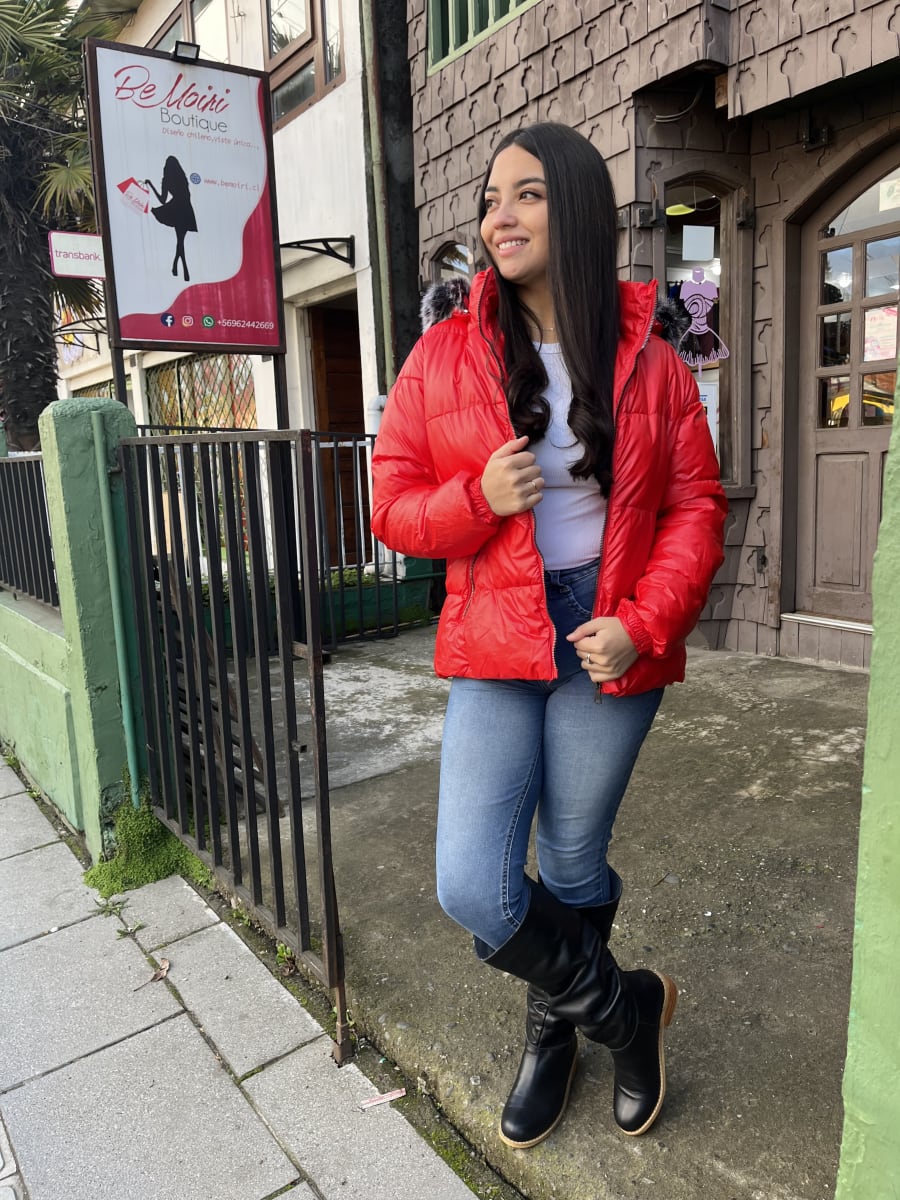 Parka WADOS roja con capucha piel desmontable1