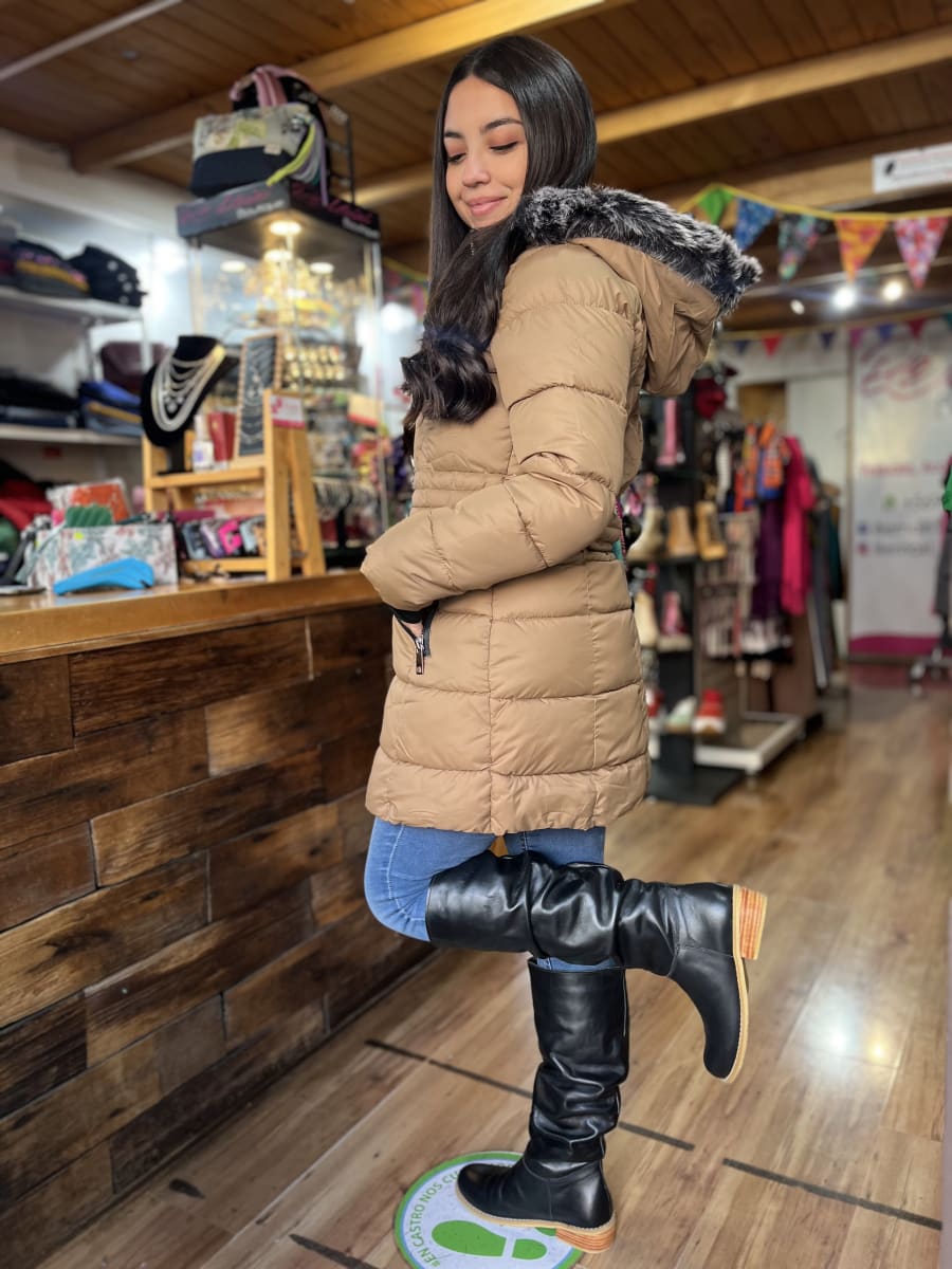 Parka WADOS café negro capucha desmontable3