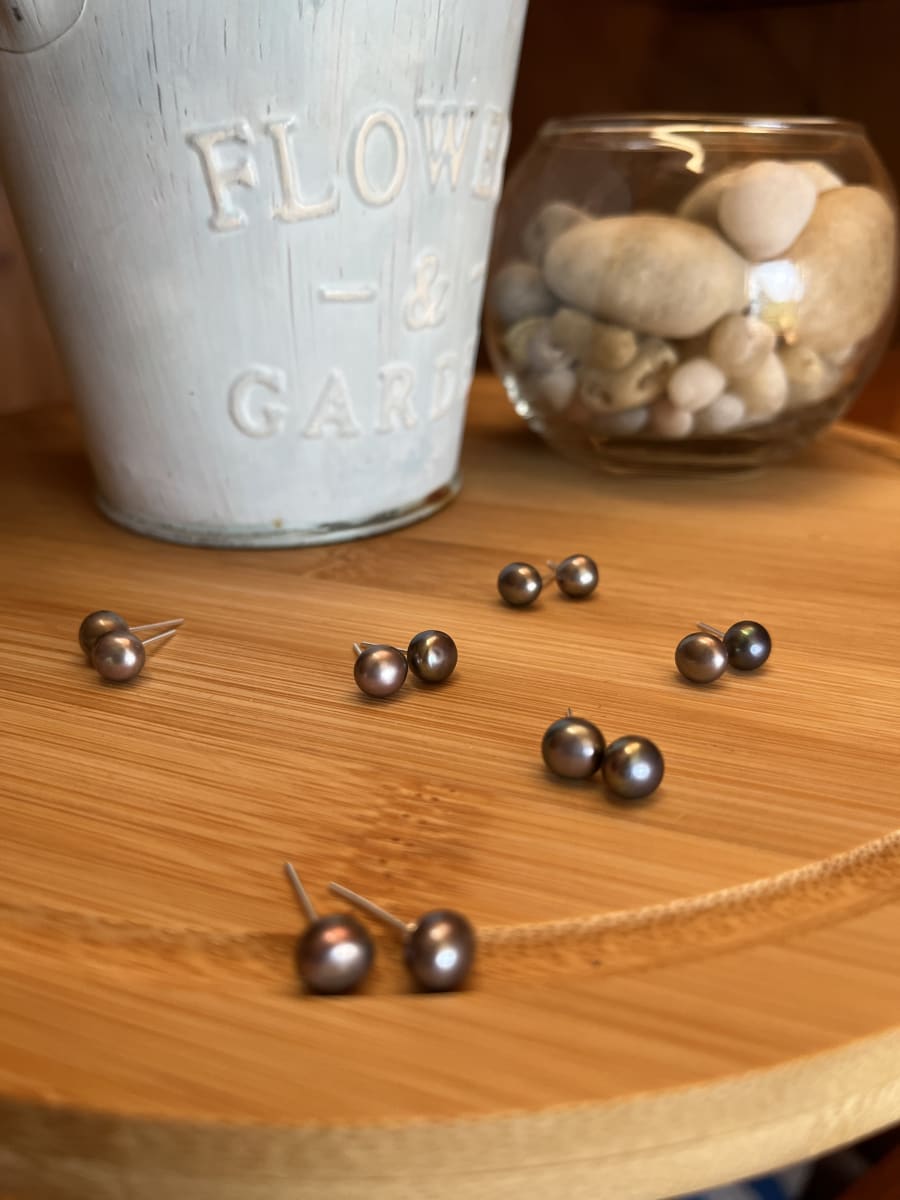 Aros plata 925 pegados perlas rio oscuras1