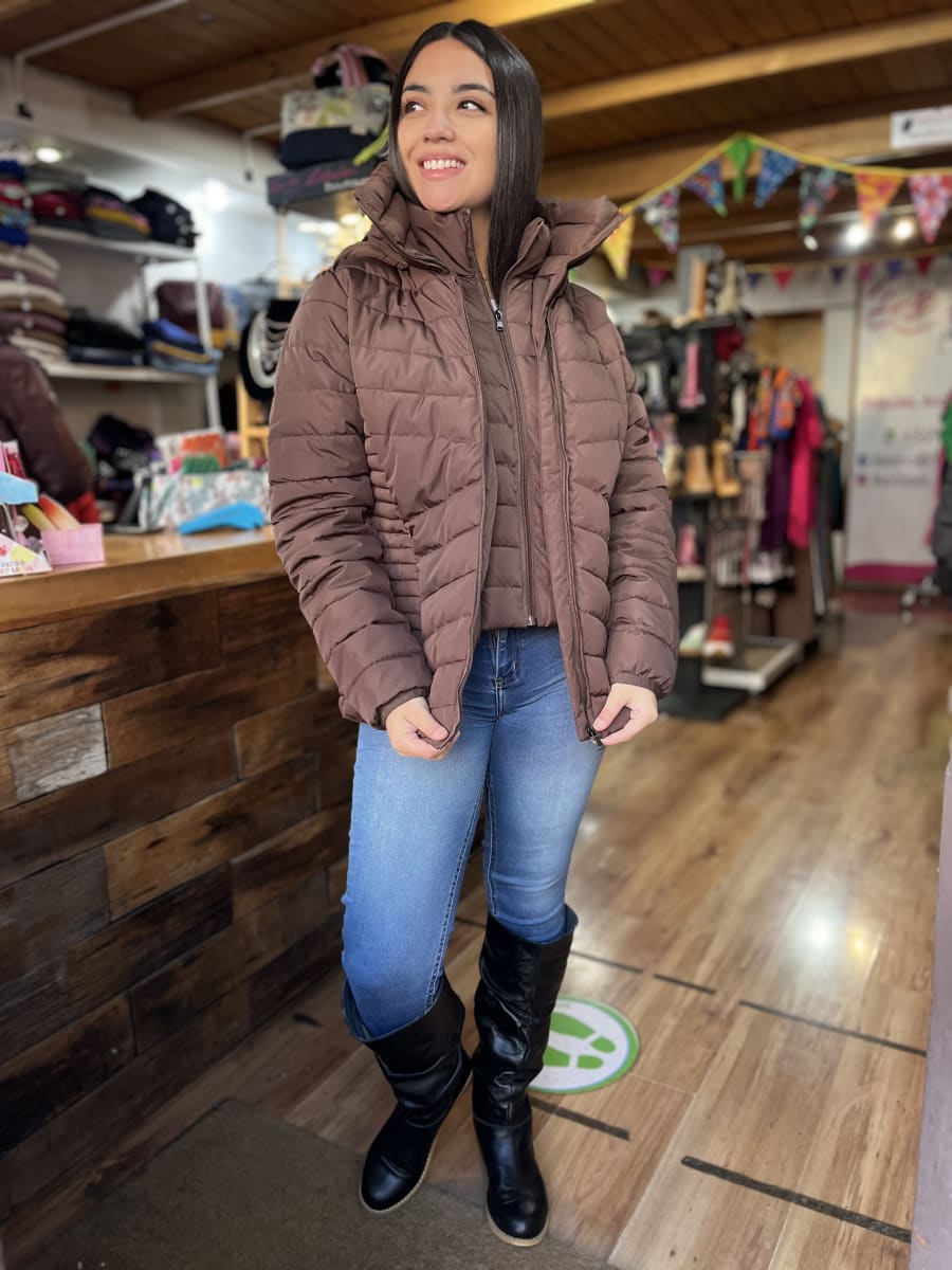 Parka WADOS chocolate doble cierre con capucha2