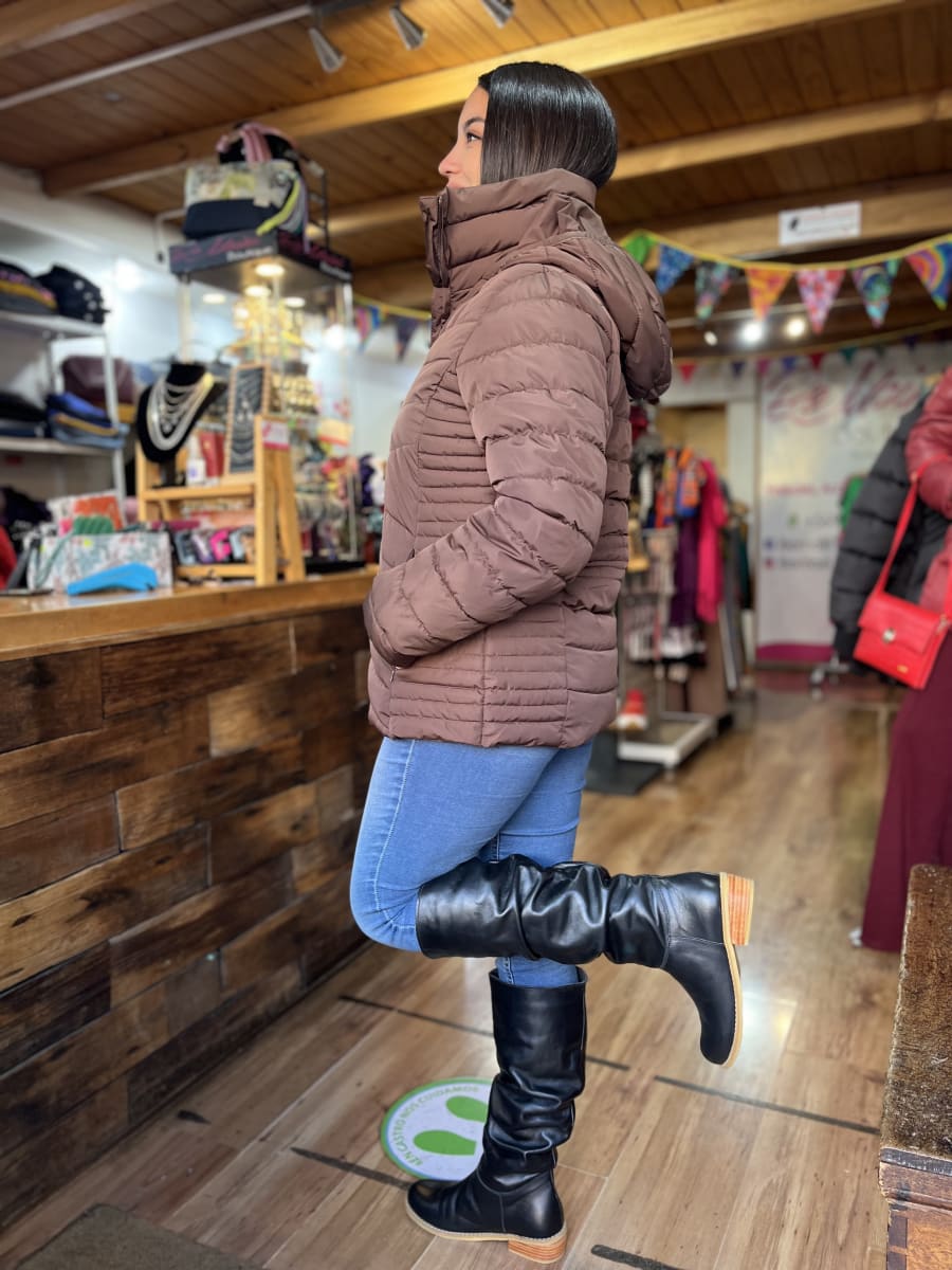 Parka WADOS chocolate doble cierre con capucha4