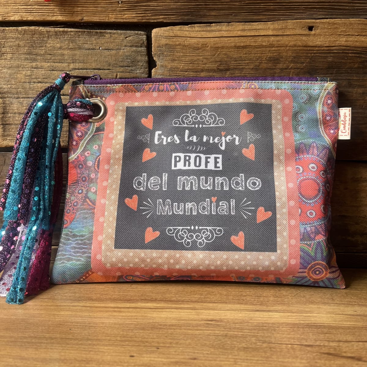 Estuche XL PROFE eres la mejor profe del mundo mundial morado variedades2