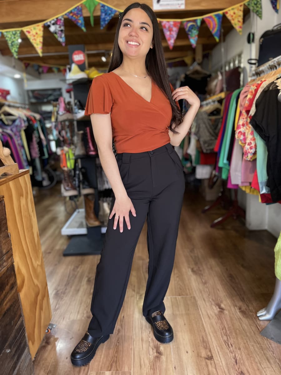 Crop top terracota lycra3