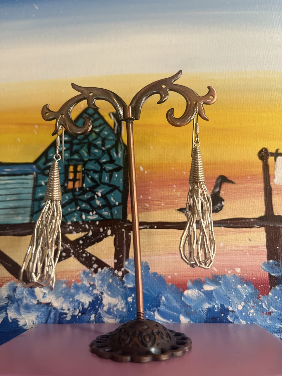 Aros Plata 925 colgantes lluvia de mostacillas2