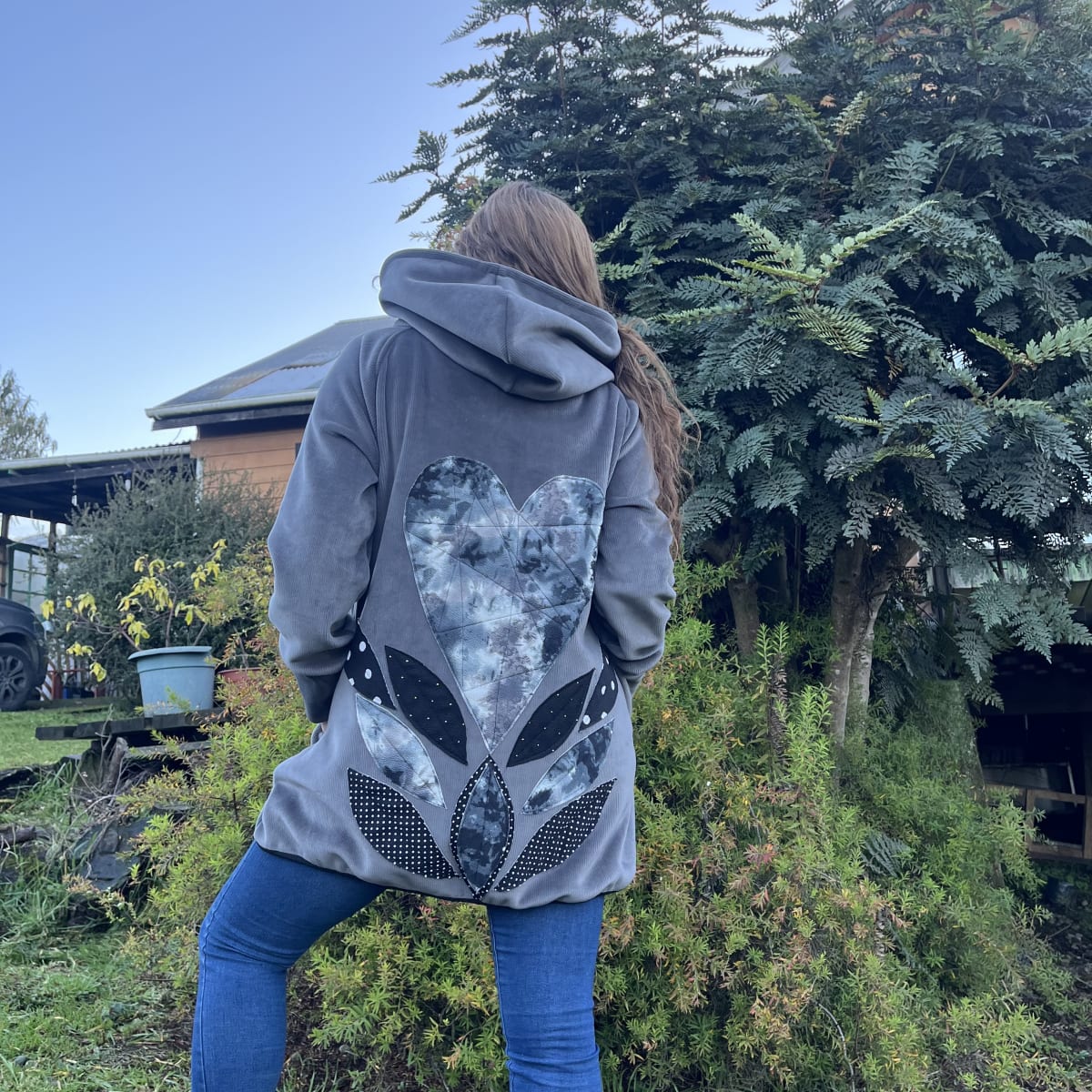 Chaqueta Mila cotele forrado gris corazon tie dye3