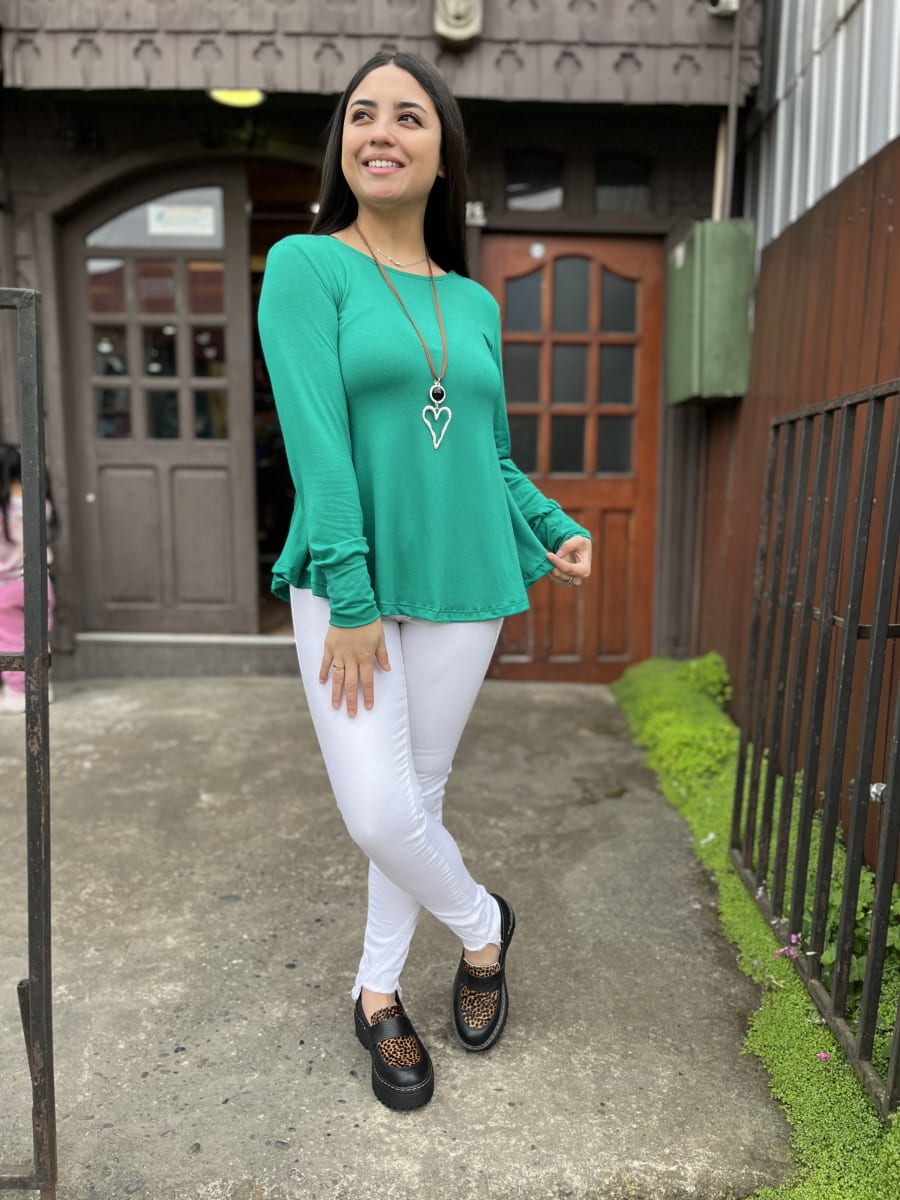 Polera Ana verde modal algodón3