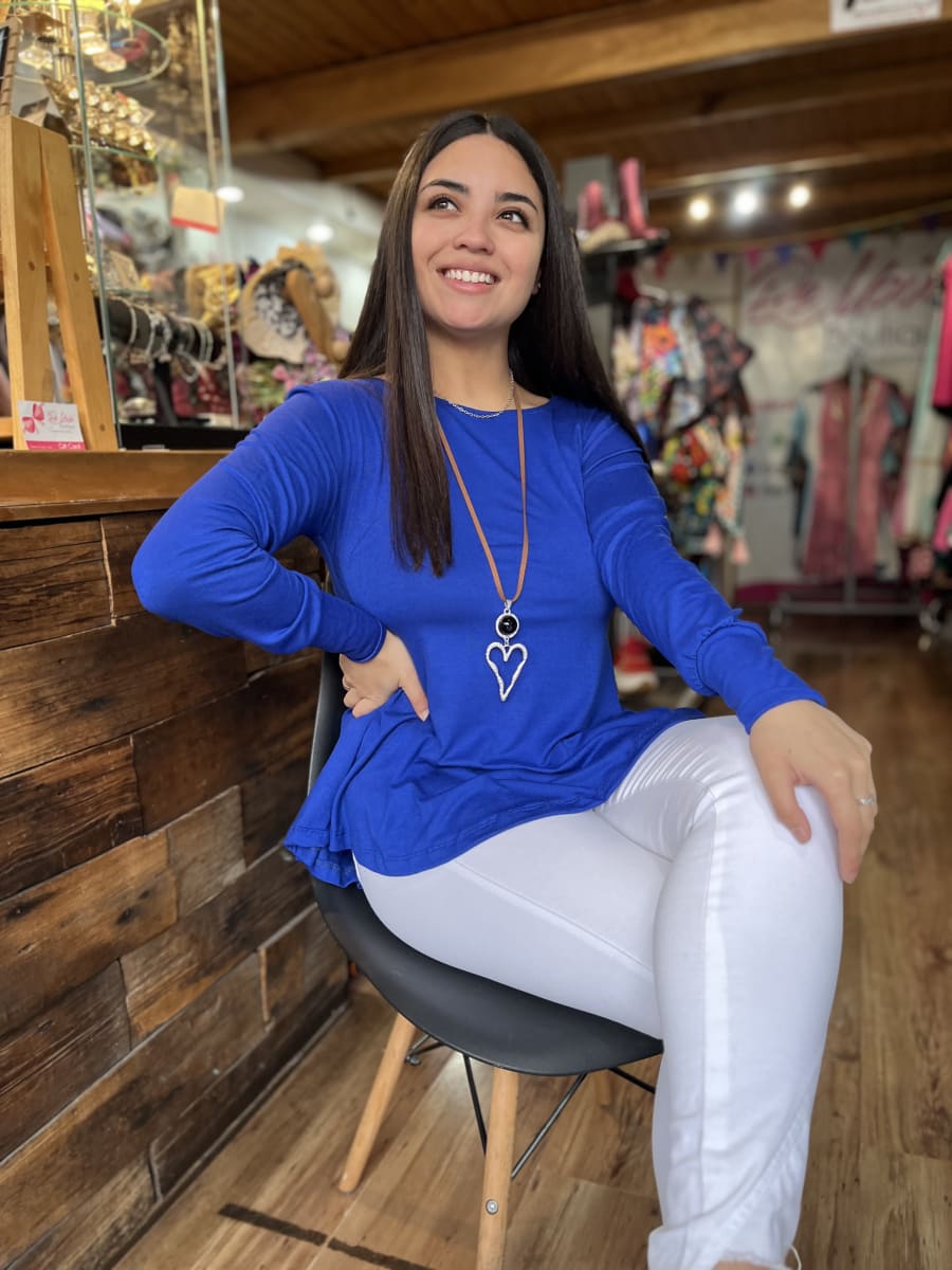 Polera Ana azul rey modal algodón manga larga2
