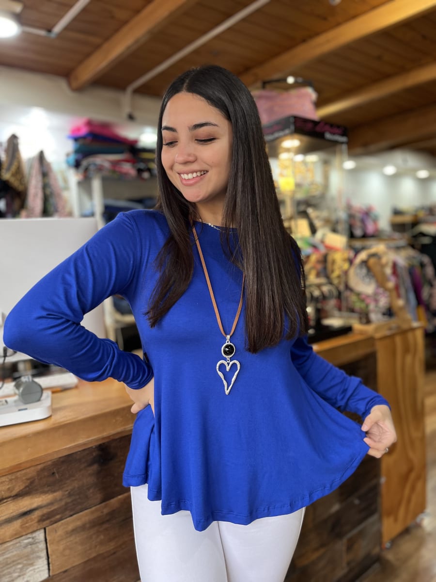 Polera Ana azul rey modal algodón manga larga5