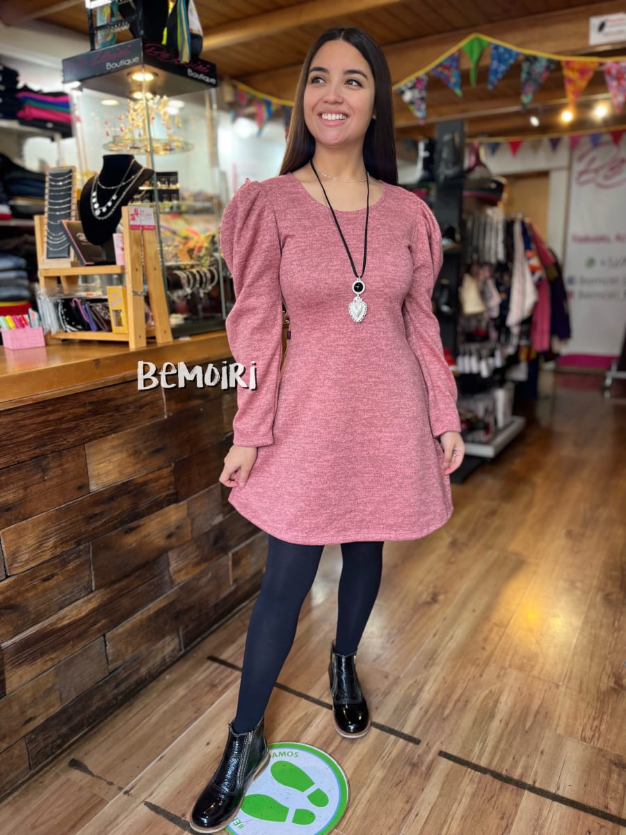 Vestido Eldy lanilla palo rosa manga  princesa1