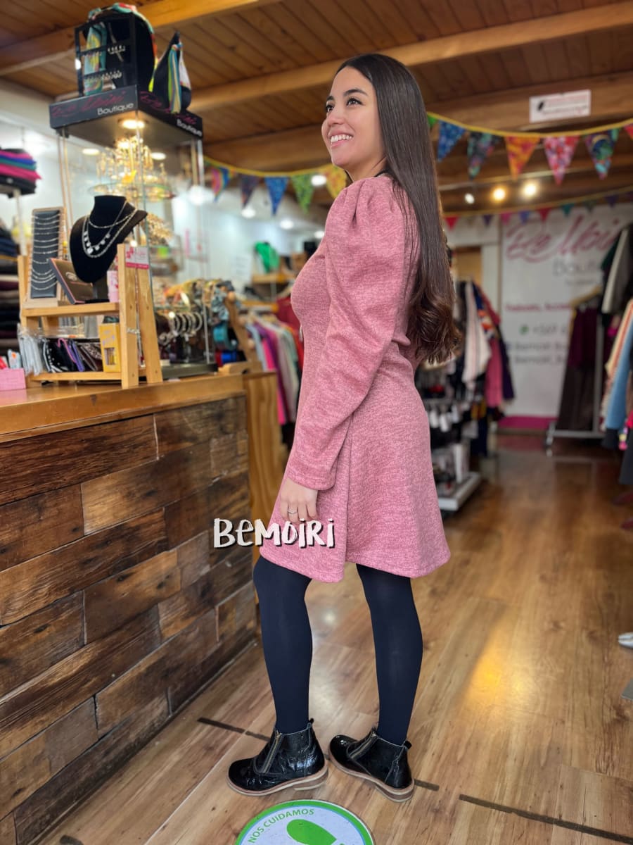 Vestido Eldy lanilla palo rosa manga  princesa3