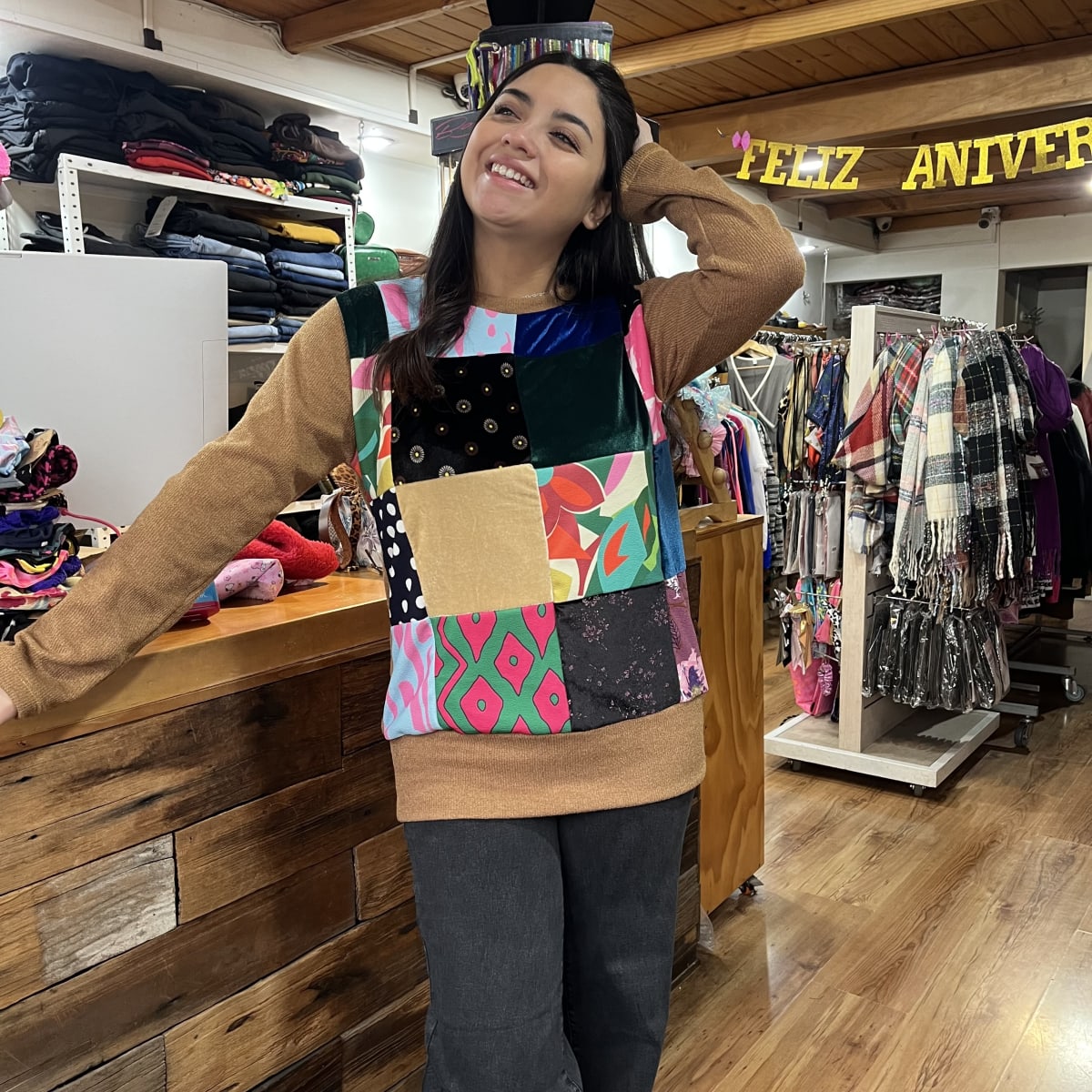 Poleron patchwork lanilla mostaza1