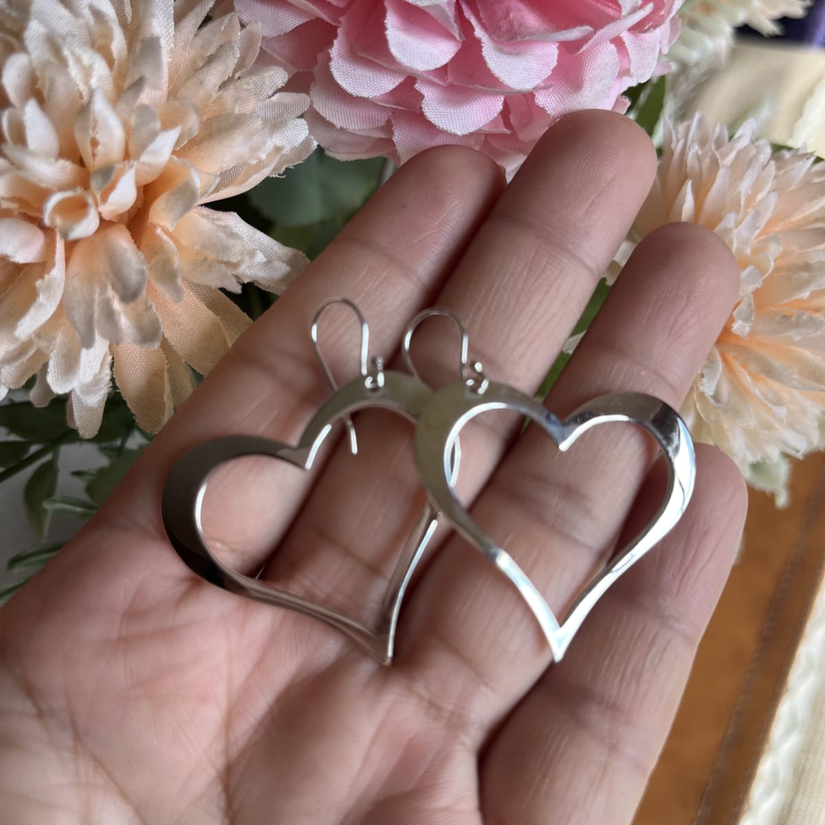 Aros Plata 925 colgantes corazon liso1