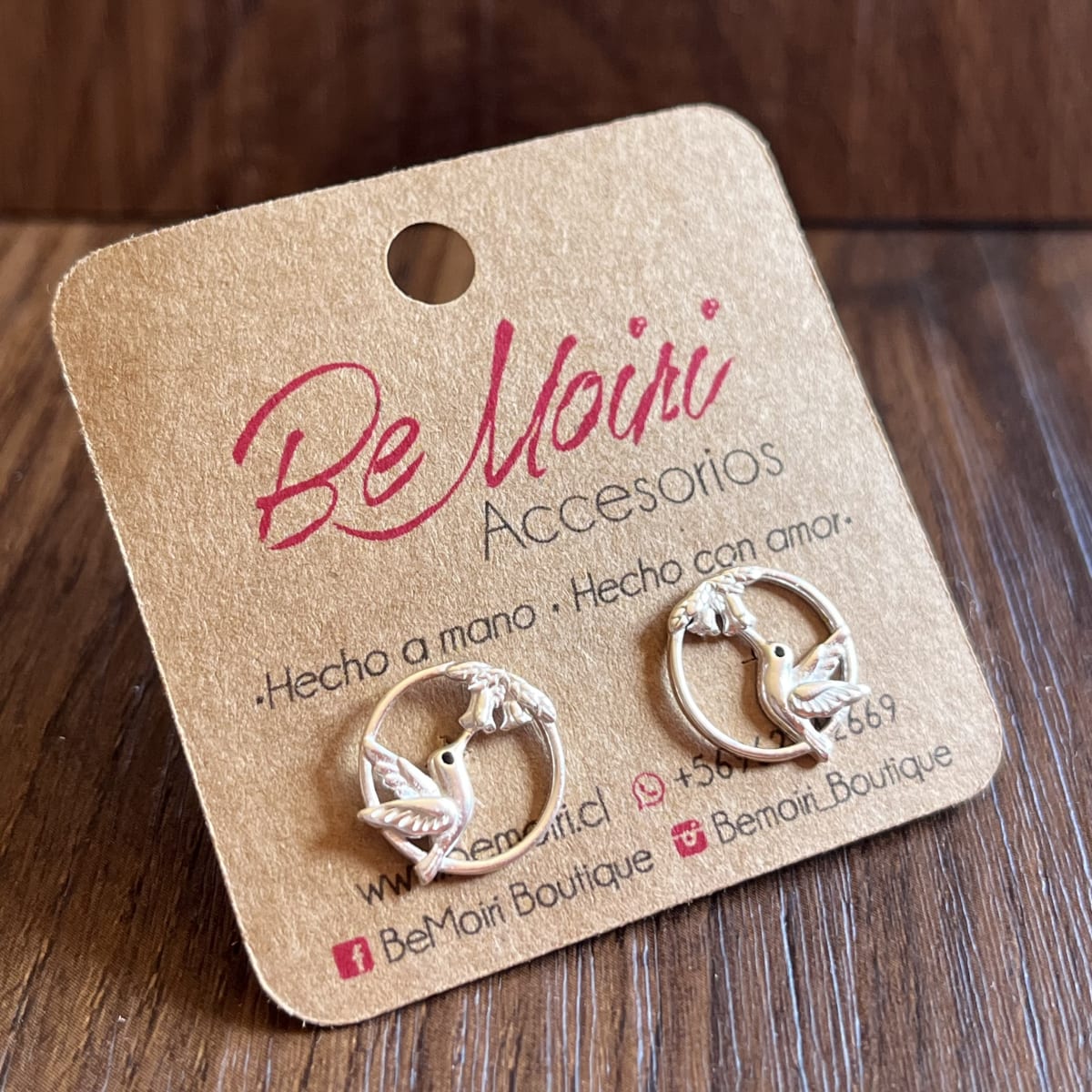 Aros Plata 925 pegados colibri en circulo1