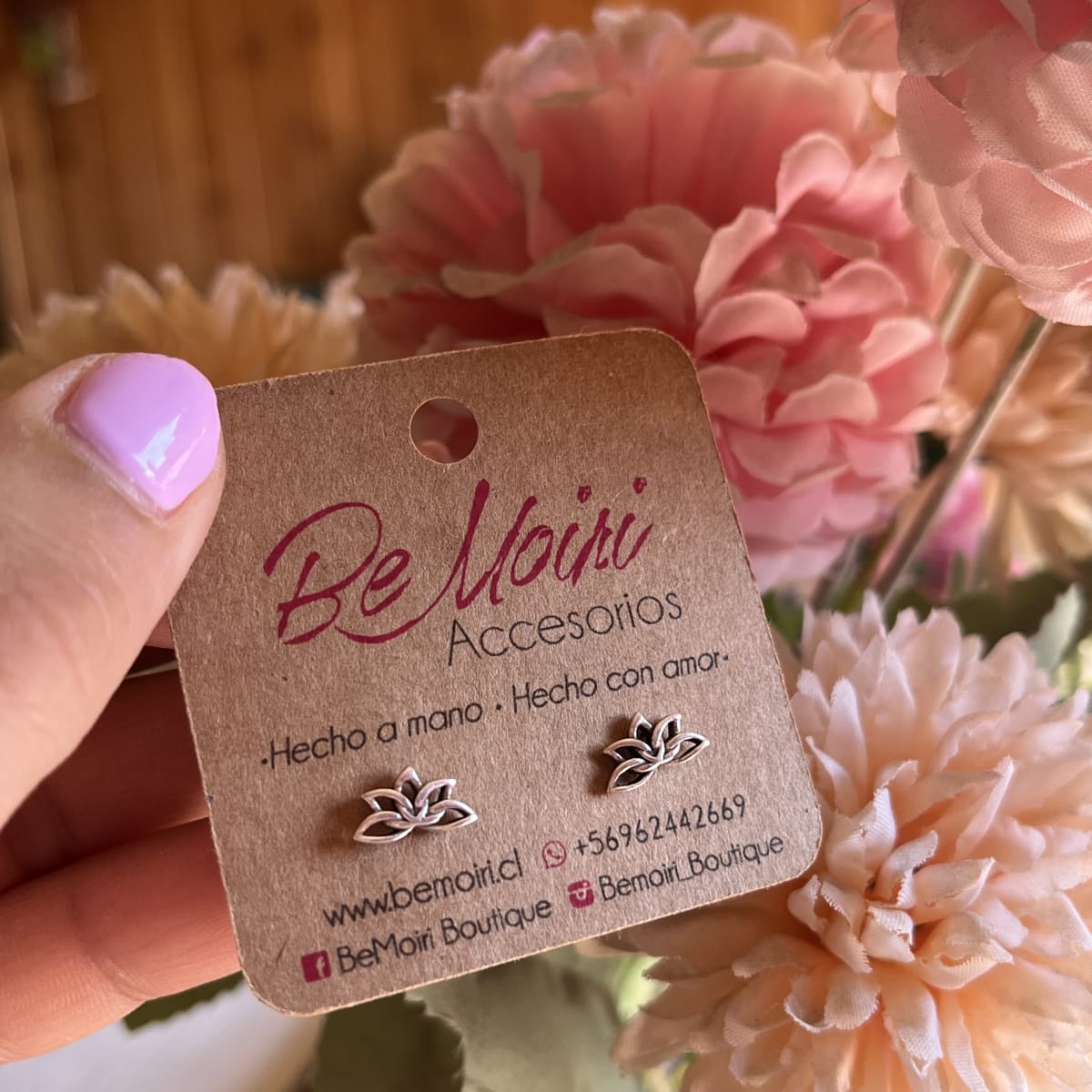 Aros Plata 925 pegados flor de loto2