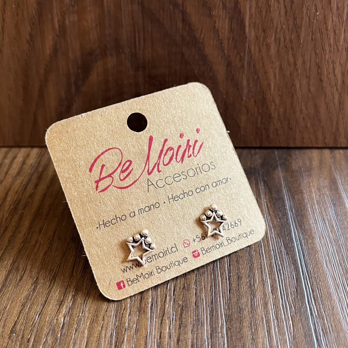 Aros Plata 925 pegados estrella 5 puntitos1