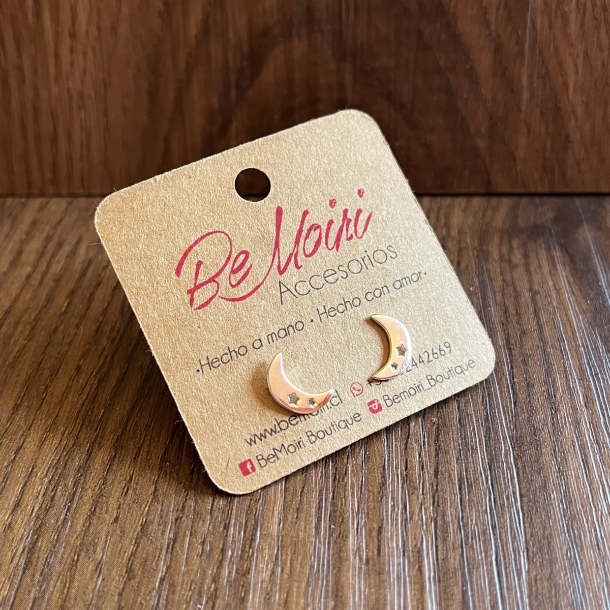 Aros Plata 925 pegados media luna y 2estrellas2