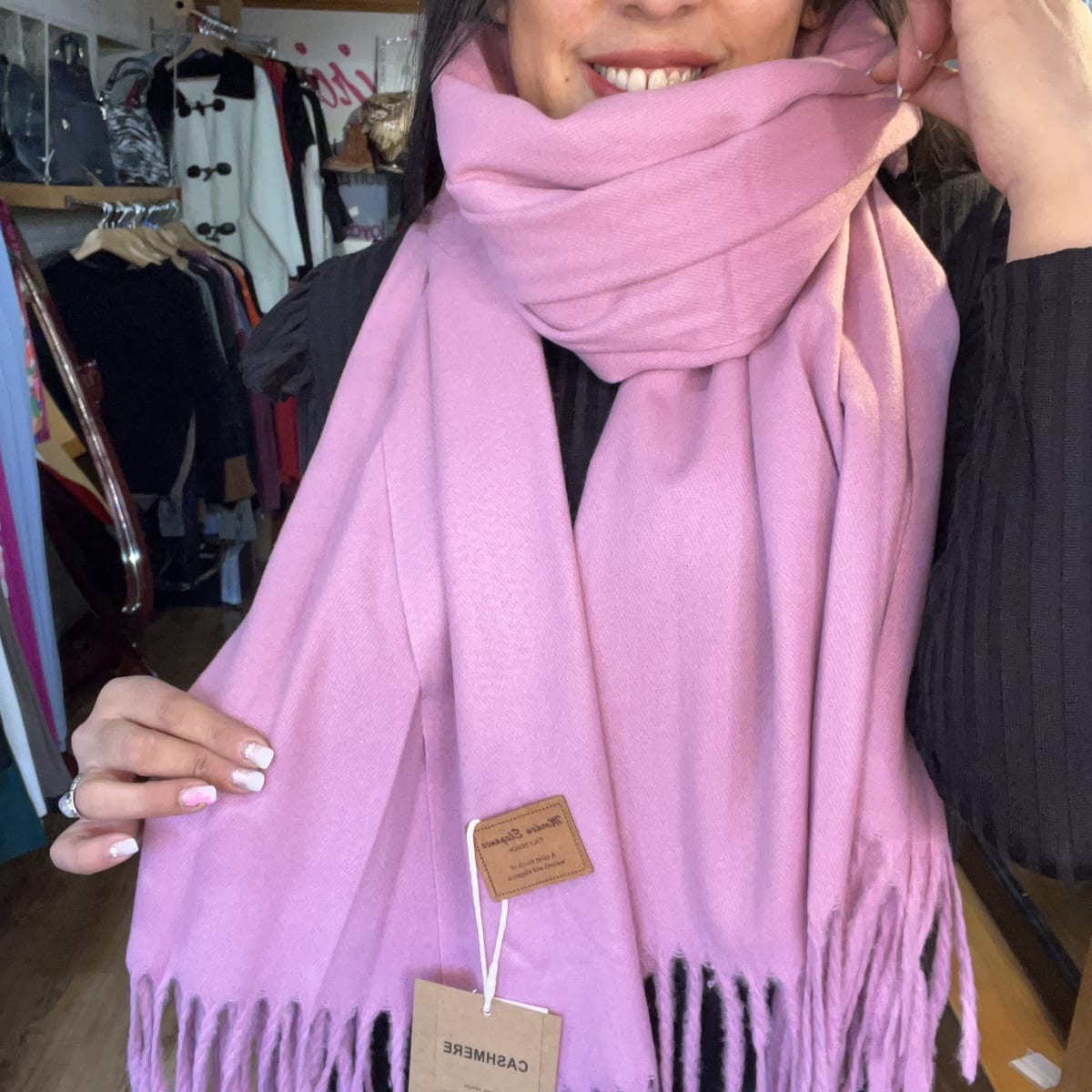 Bufanda cashmere Italy malva1