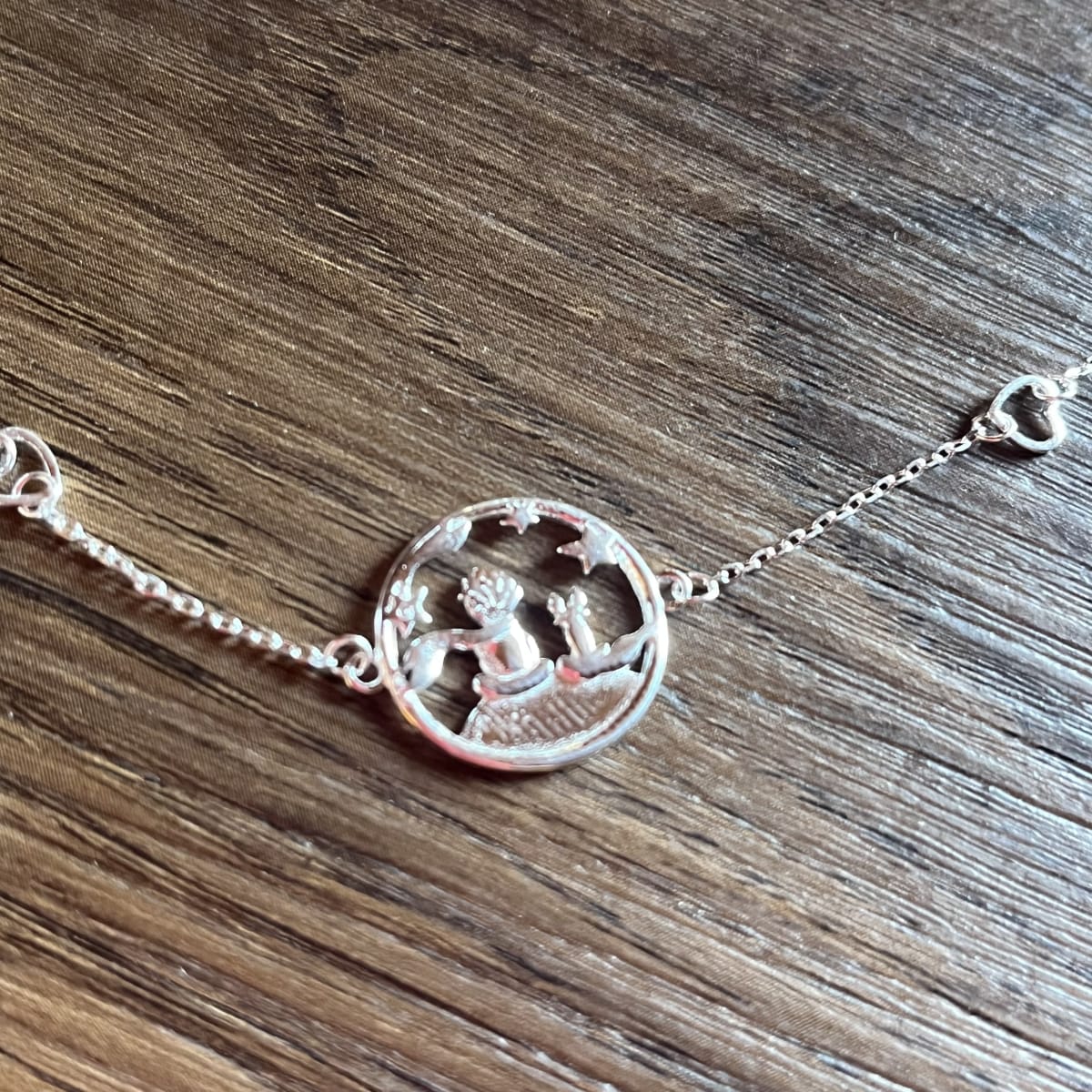 Pulsera plata 925 El Principito y el zorro3