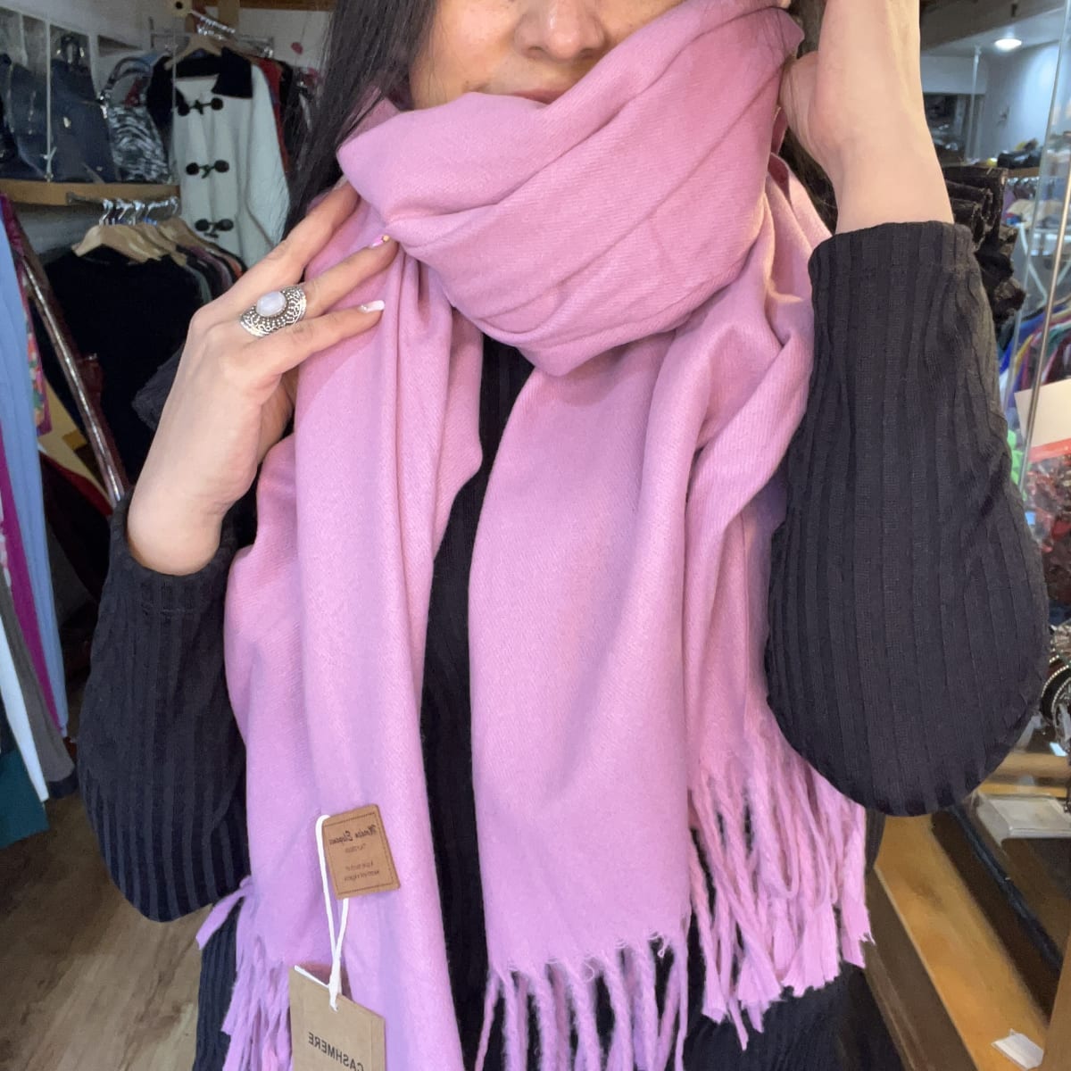 Bufanda cashmere Italy malva2