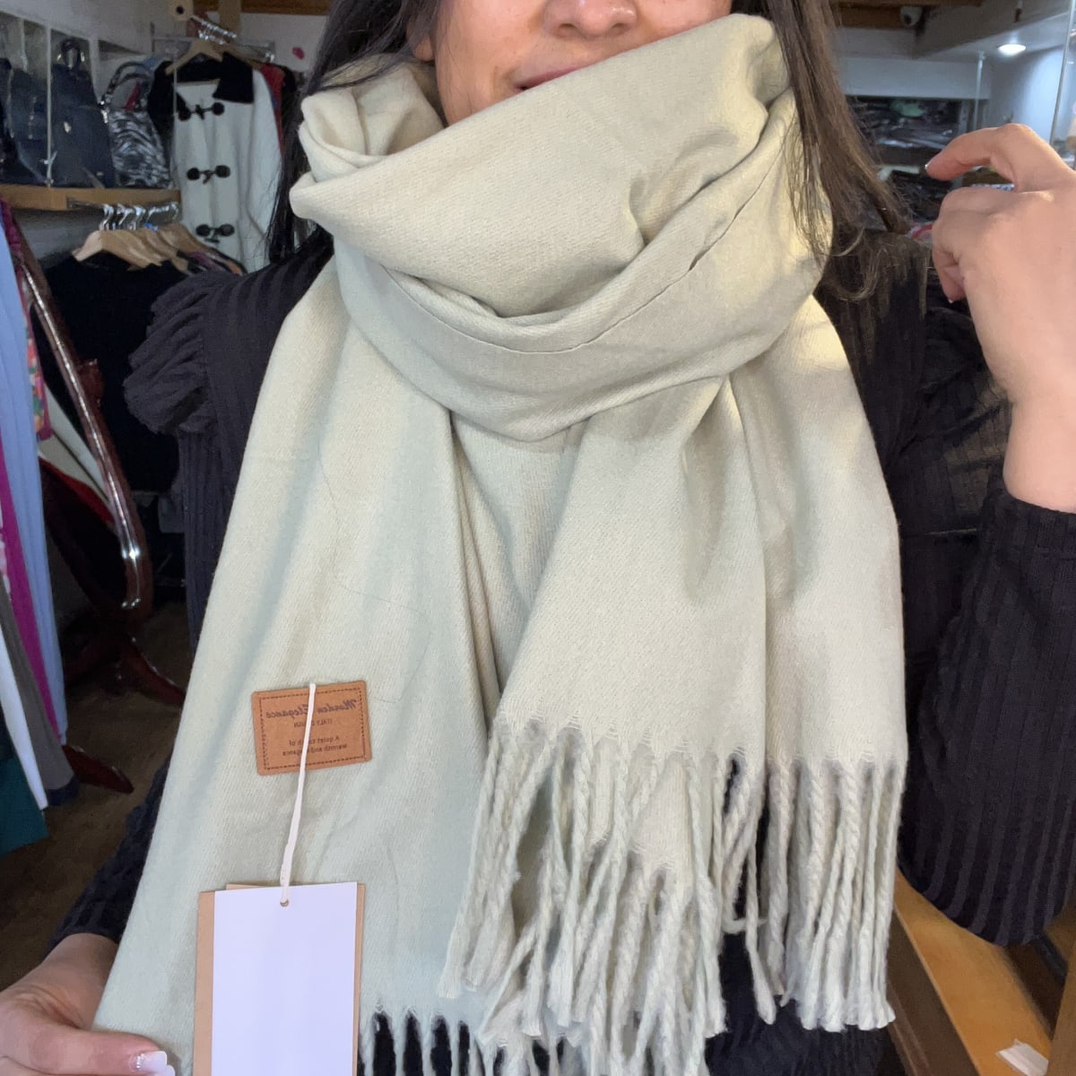 Bufanda cashmere Italy verde matcha2