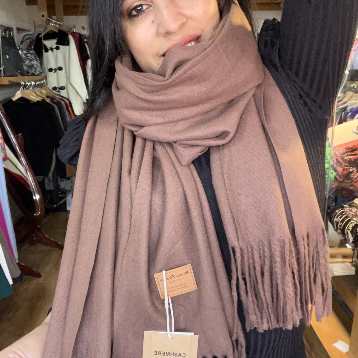 Bufanda Cashmere Italy chocolate1