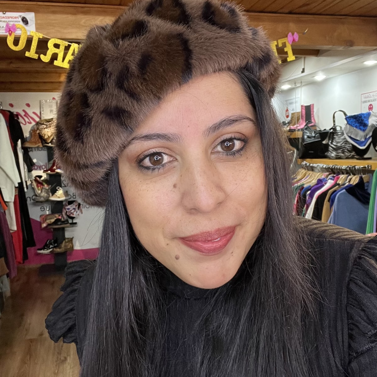 Boina animal print camel leopardo1
