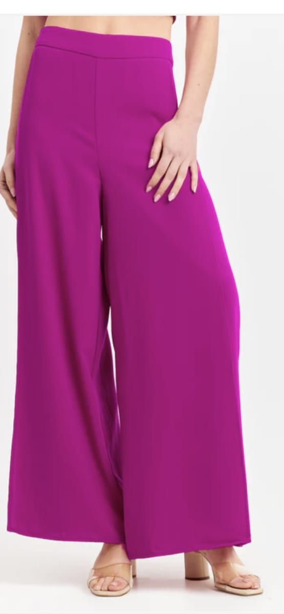Pantalón palazzo magenta abertura en la pierna con bolsillos4