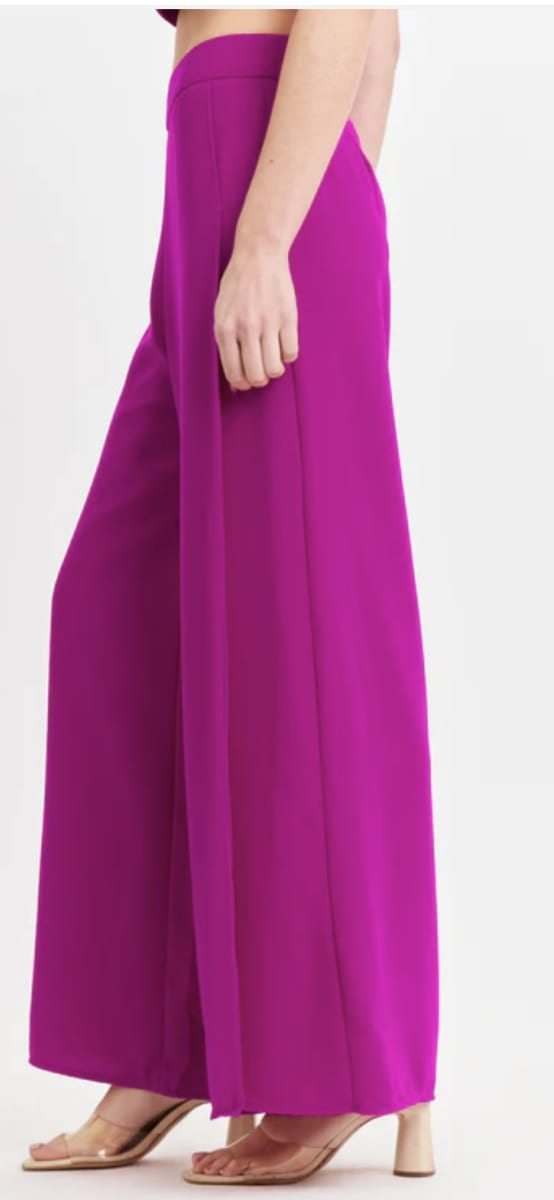 Pantalón palazzo magenta abertura en la pierna con bolsillos3