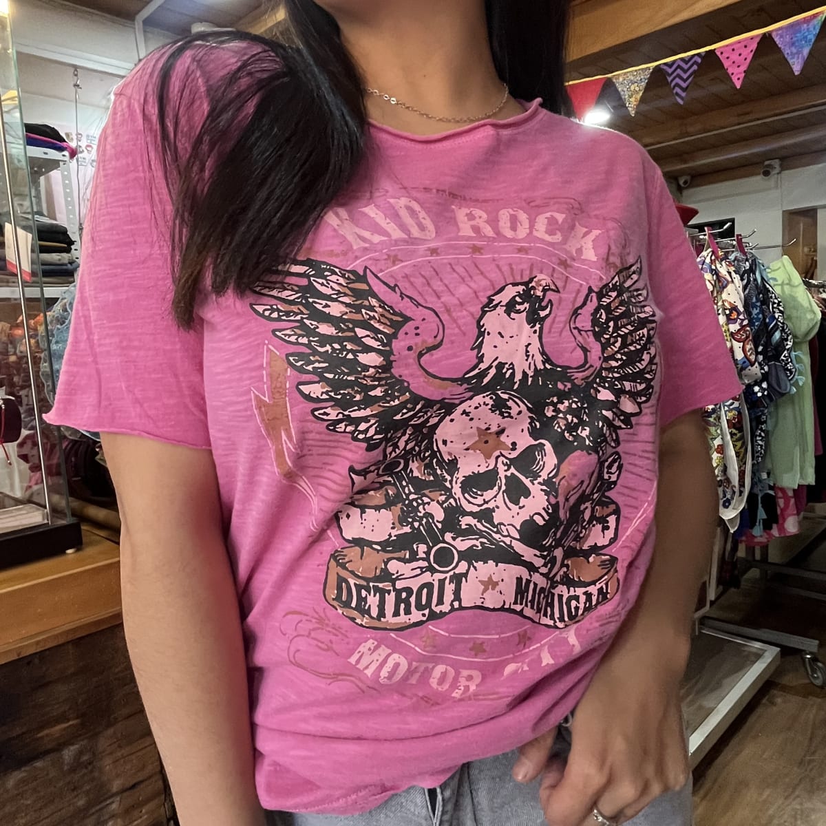 Polera Kid Rock fucsia manga corta2