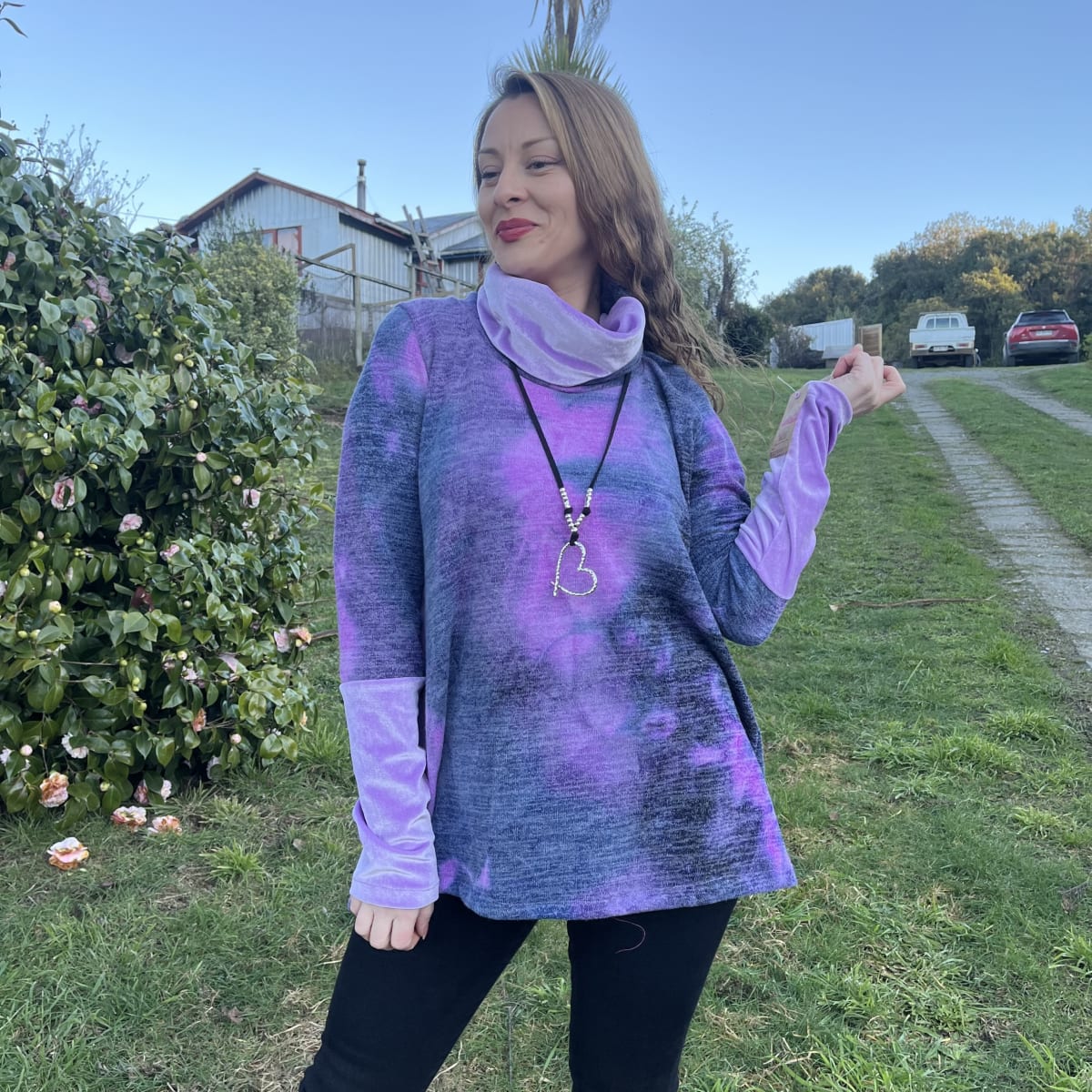 Poleron Paola lanilla tie dye morado azul1