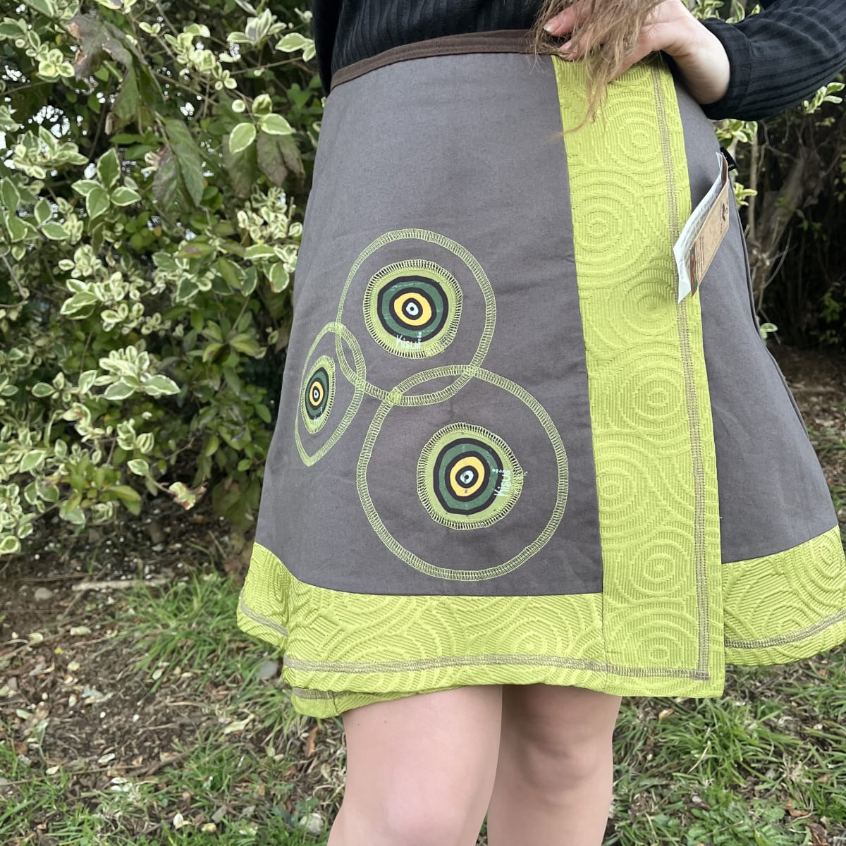 Falda kisu pareo envolvente verde limon gris4