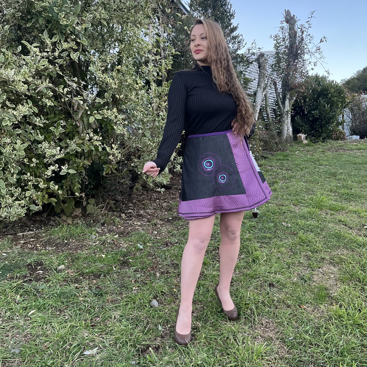 Falda kisu pareo envolvente morado mezclilla1