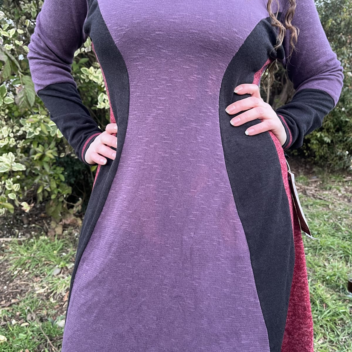 Vestido Kisu Aylen doble faz morado negro rojo1