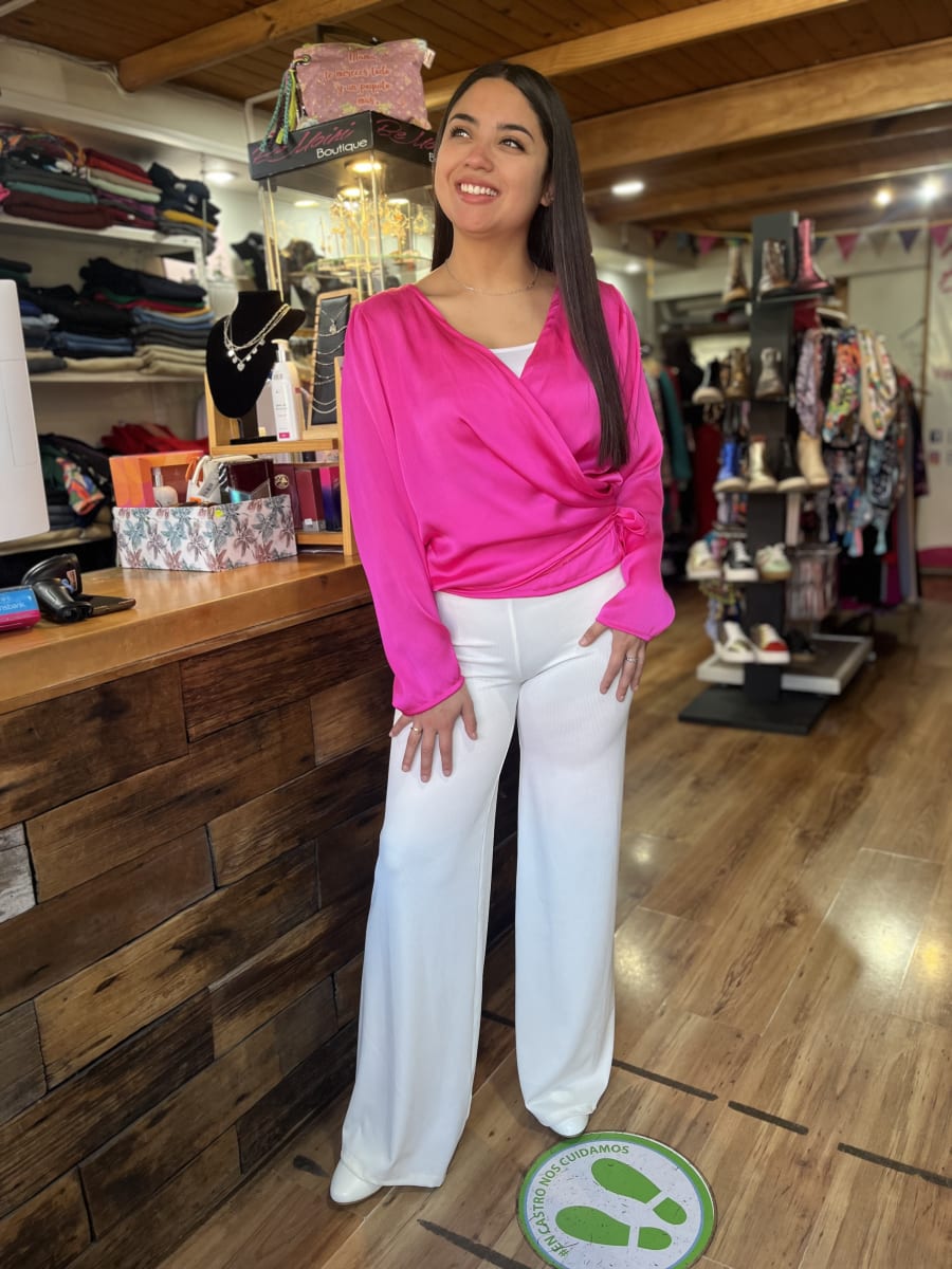 Blusa Pamela envolvente multiforma fucsia gasa bambula1
