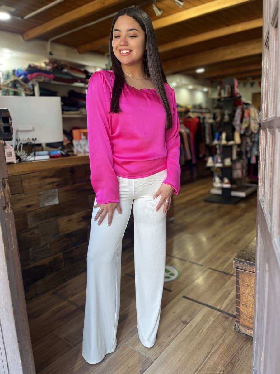 Blusa Pamela envolvente multiforma fucsia gasa bambula4