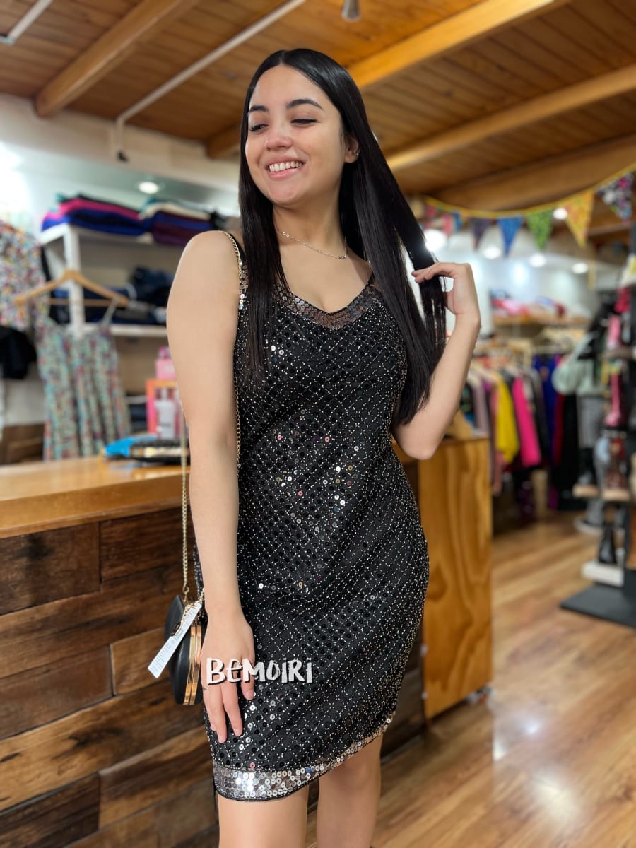 Vestido fiesta lentejuelas Plata2