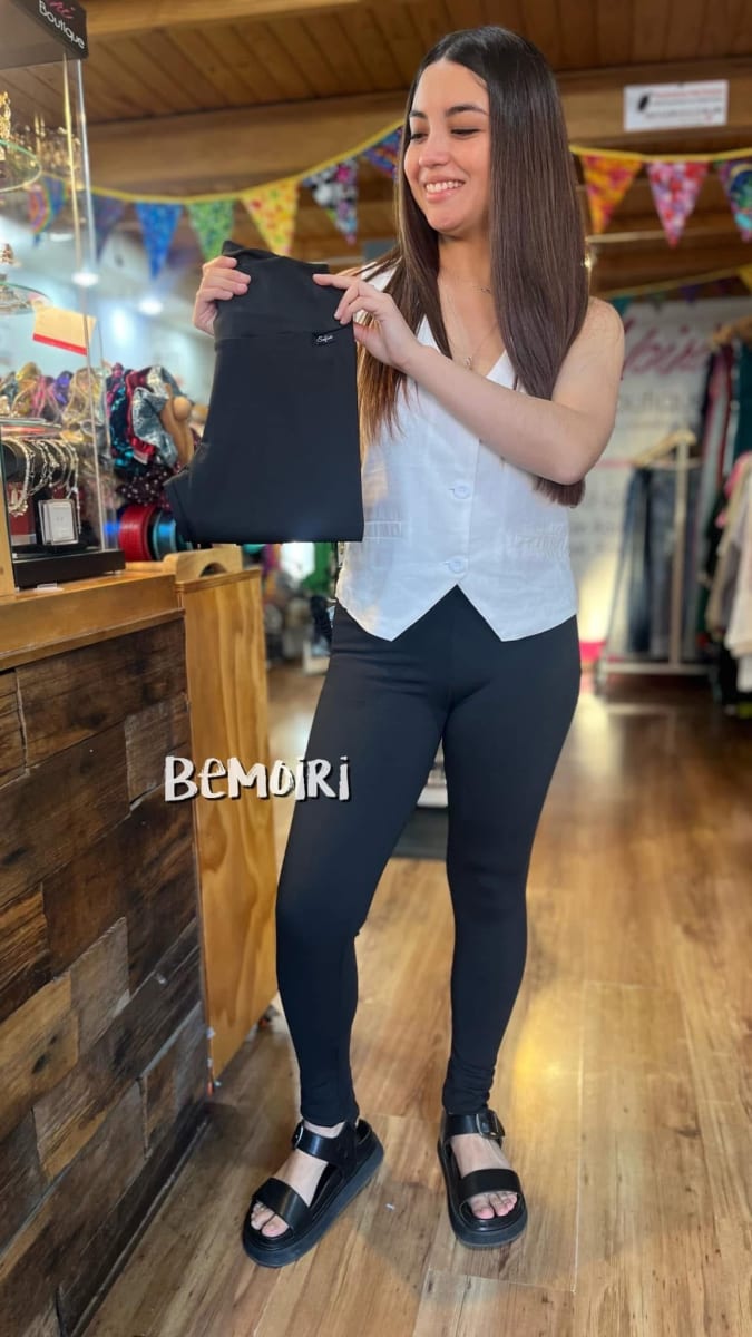 Calza algodón pretina alta negro2