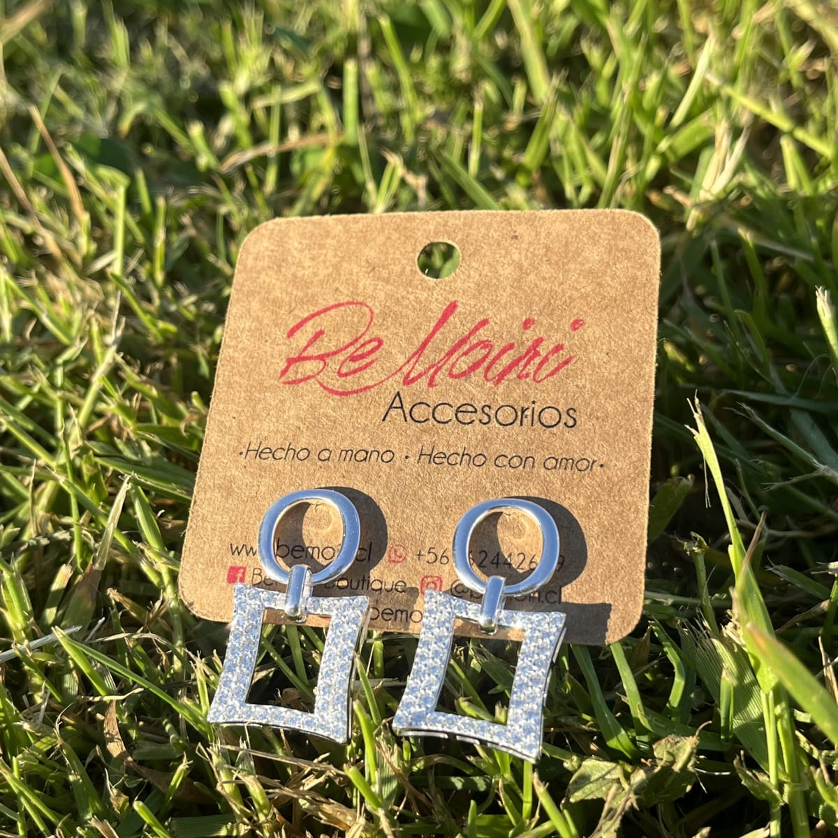 Aros Plata 925 colgantes cuadrado y circulo microcircones1