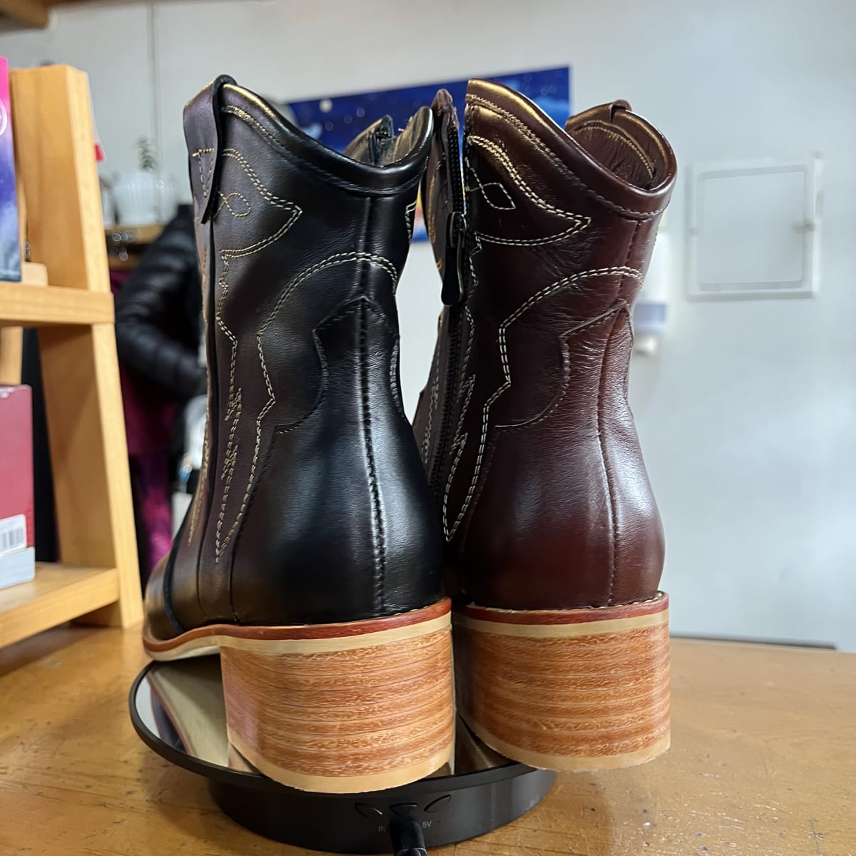 Botin cuero texano negro3
