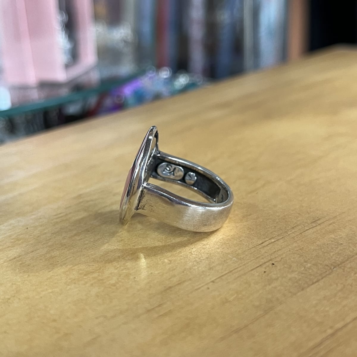 Anillo plata 925 lapidado rosado #162