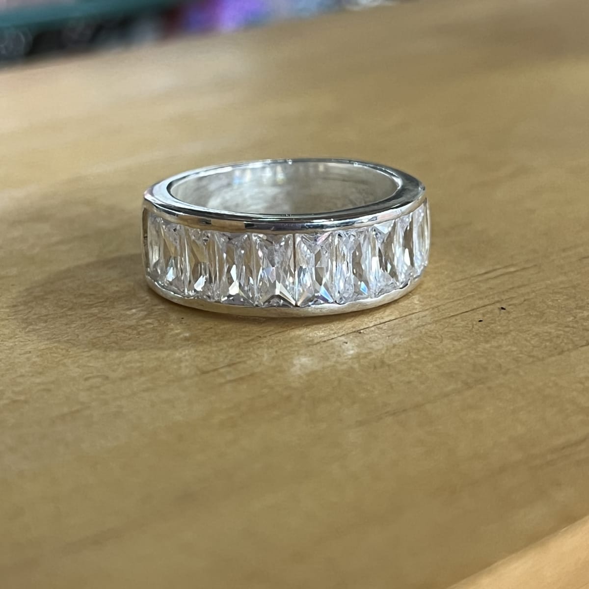 Anillo plata 925 cintillo circon cristal  #163