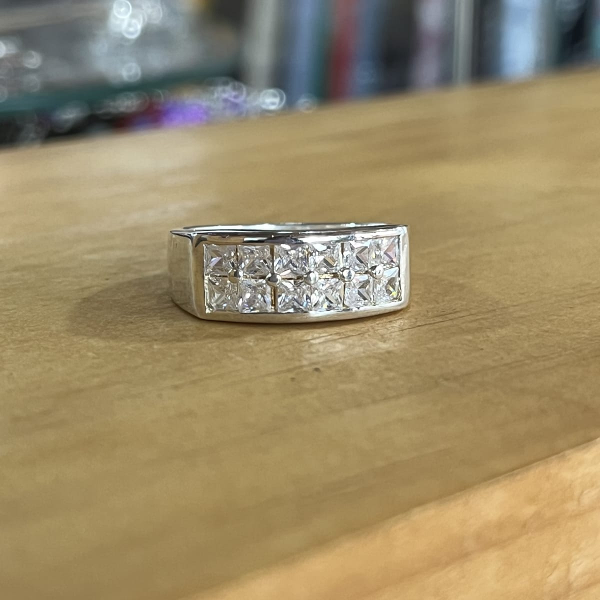 Anillo plata 925 doble cristal blanco #202