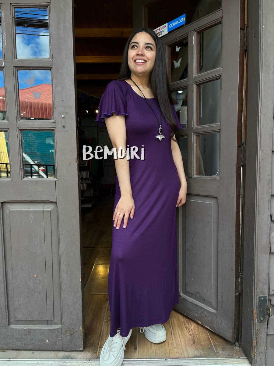 Maxidress modal morado manga vuelito3