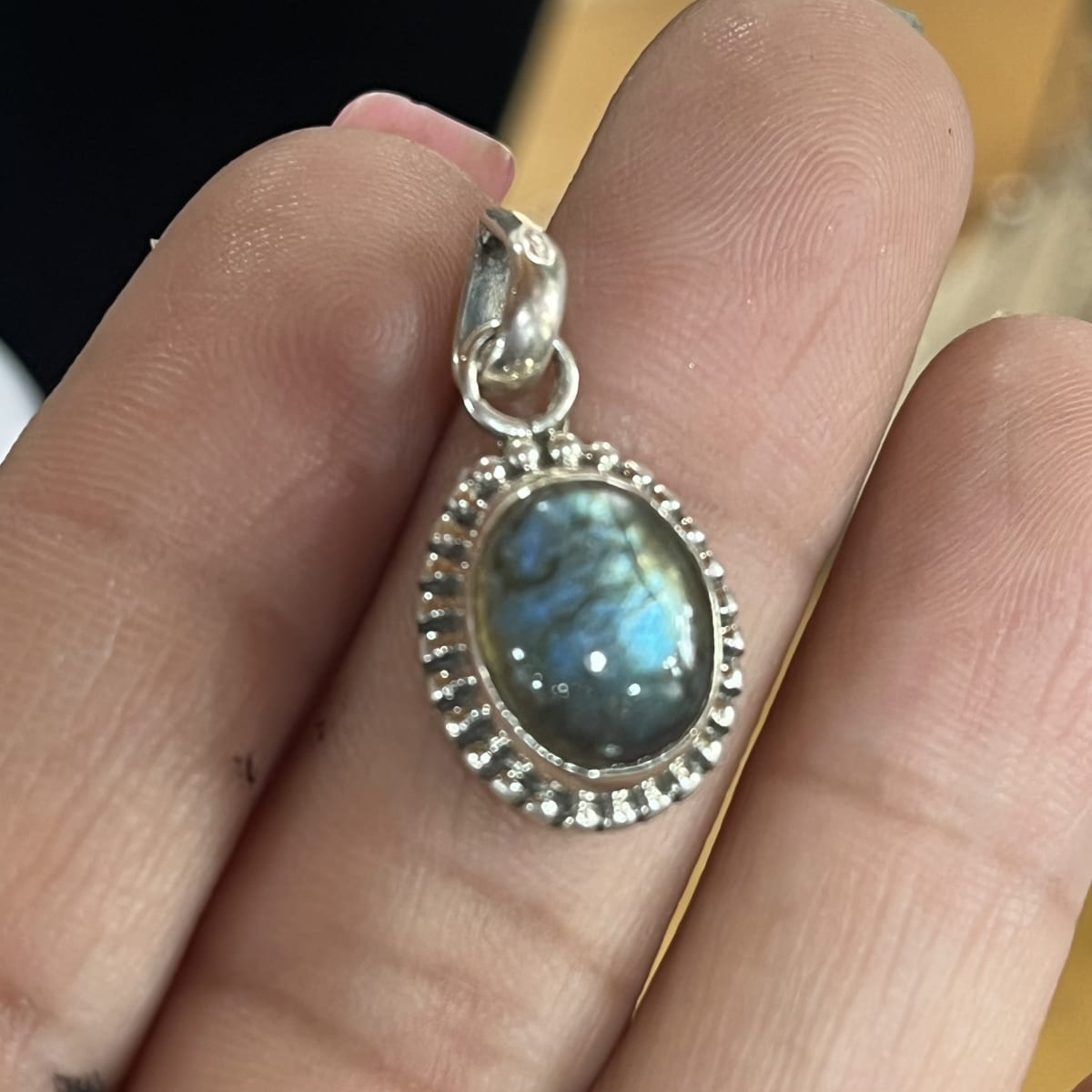 Colgante plata 925 labradorita tallado1