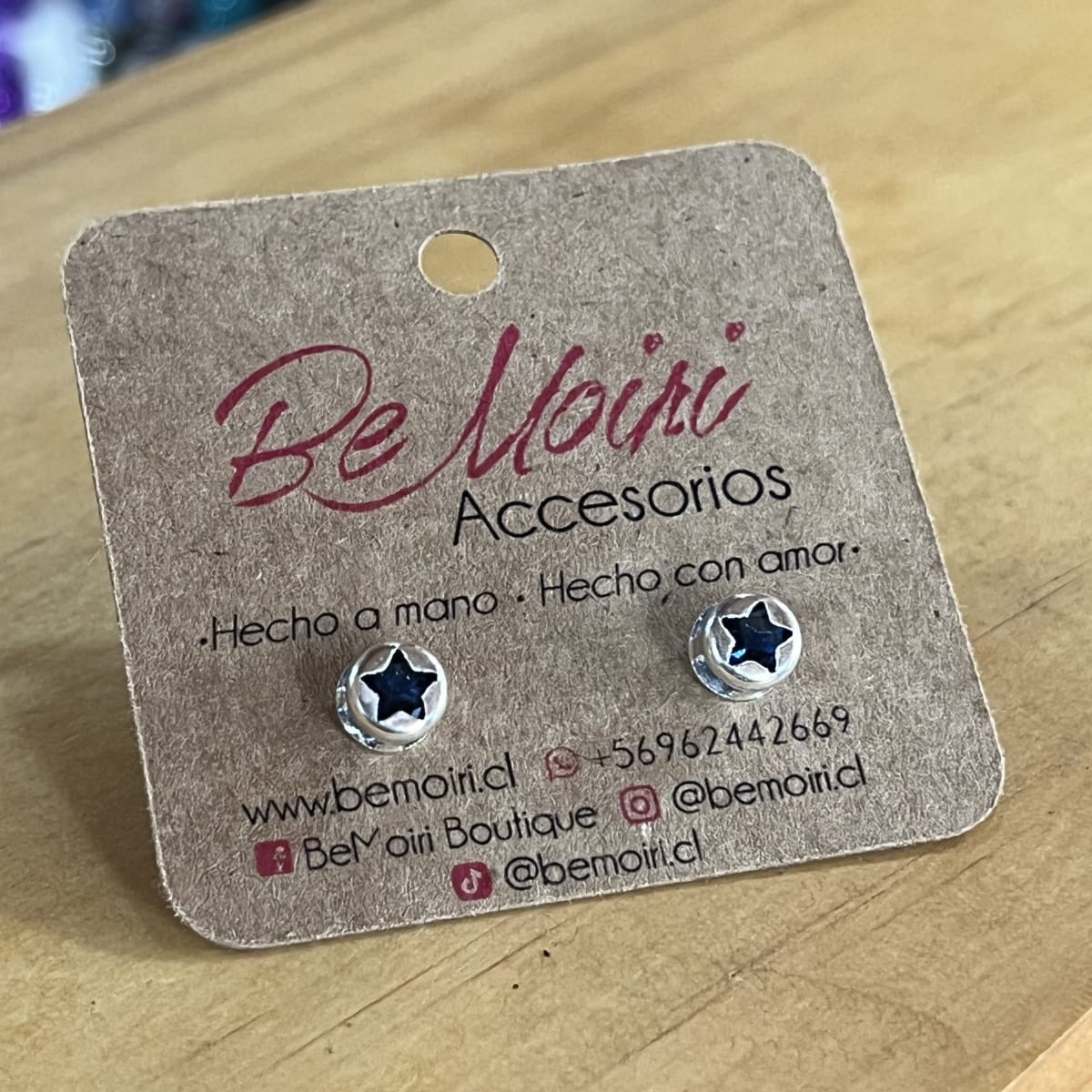 Aros Plata 925 pegados circulo estrella zafiro1